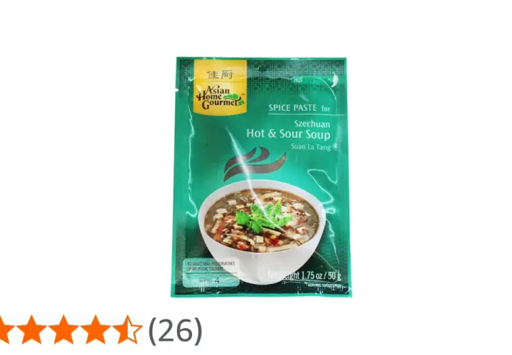 Szechuan Hot & Sour Soup Gewürzpaste von Asian Home Gourmet. Perfekt für eine authentische, sauer scharfe Suppe.