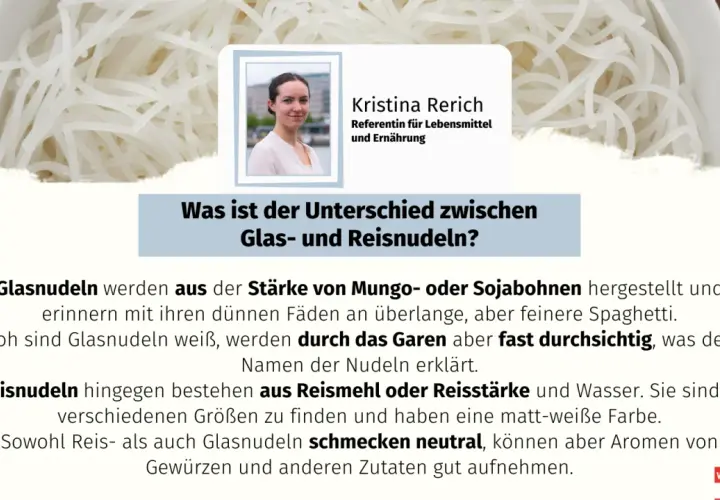 Glasnudeln werden aus Mungo- oder Sojabohnenstärke hergestellt. Sie sind roh weiß und werden beim Kochen fast durchsichtig.